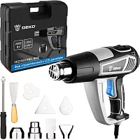 Фен строительный DEKO HG2500 PRO в кейсе, с LCD дисплеем, 2500 Вт 085-1131