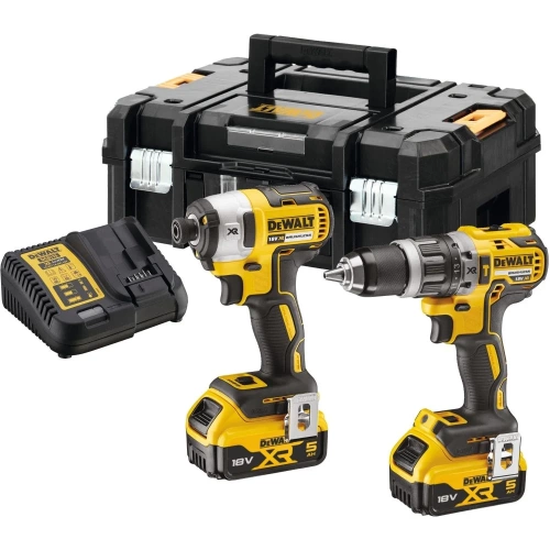 Набор аккумуляторный Dewalt DCK266P2T, 18 В: ударная дрель-шуруповерт DCD796 + шуруповерт DCF887, с 2 АКБ 5 Ач и ЗУ, в кейсе TSTAK DCK266P2T-QW Набор аккумуляторный Dewalt DCK266P2T, 18 В: ударная дрель-шуруповерт DCD796 + шуруповерт DCF887, с 2 АКБ 5 Ач и ЗУ, в кейсе TSTAK DCK266P2T-QW