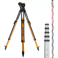Комплект Оптический нивелир ACULA NIVEX E-38 (кратн.х38; точн.±1.0 мм/км;объектив 36 мм) + Геодезический штатив Geo 12 (высота 99-173 см, фикс. ножек на клипсах, алюминиевый нивелирный, площадка 125 мм, резьба 5/8) + Рейка TLS 5 (5м) LA00173