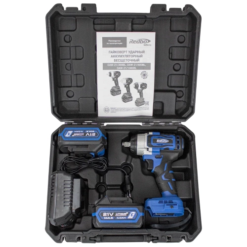 Гайковерт ударный аккумуляторный бесщеточный Redbo OAW-21/1000BL 28312 фото 11