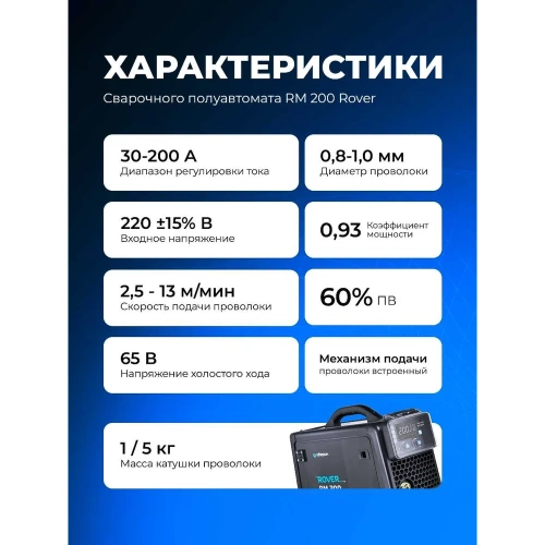 Сварочный полуавтомат Оберон RM 200 Rover SD2201 фото 7