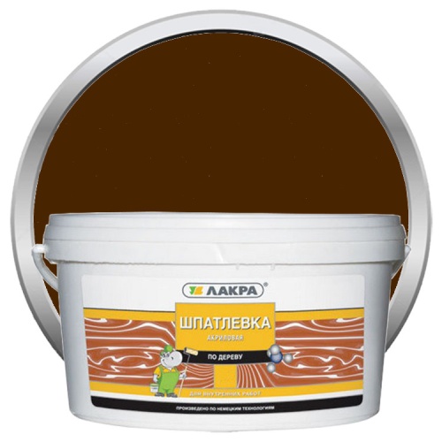 Шпатлевка акриловая по дереву Лакра Махагон 0,6 кг Шпатлевка акриловая по дереву Лакра Махагон 0,6 кг