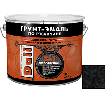 Грунт-эмаль по ржавчине Dali 3 в 1 молотковая черная 10 л