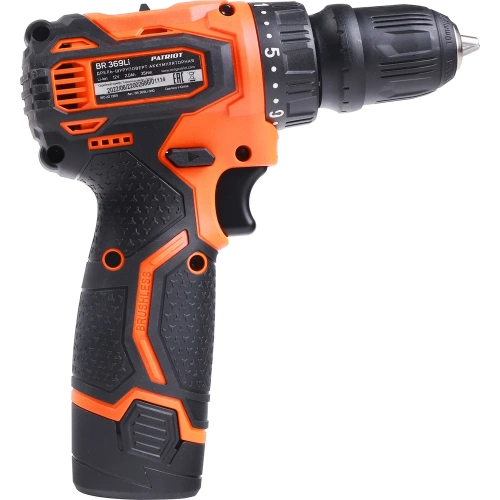 Аккумуляторная дрель-шуруповерт Patriot BR 369Li, две АКБ Li-Ion, 12В, 2,0 Ач, 35Нм, 180201369 фото 7