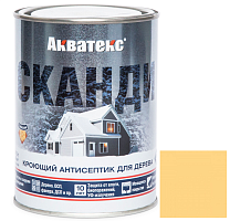 Антисептик акриловый кроющий для дерева Акватекс Сканди полуматовый Карамель 0,75 л