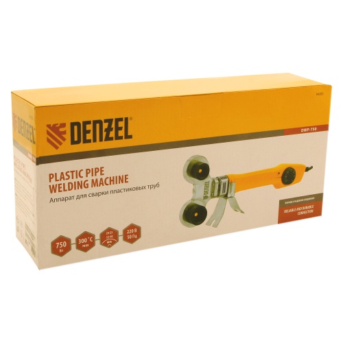 Аппарат для сварки пластиковых труб DWP-750, 750 Вт, 0-300 град, 4 насадки, 20-40 мм Denzel фото 12
