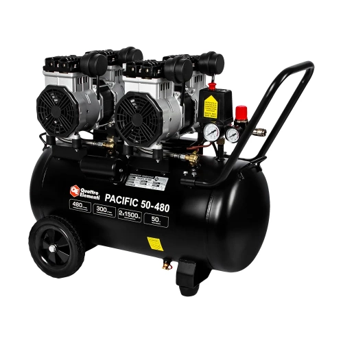 Безмасляный поршневой компрессор QUATTRO ELEMENTI PACIFIC 50-480 480 л/мин, 50 л, 3.5 л.с, 8 бар 915-366