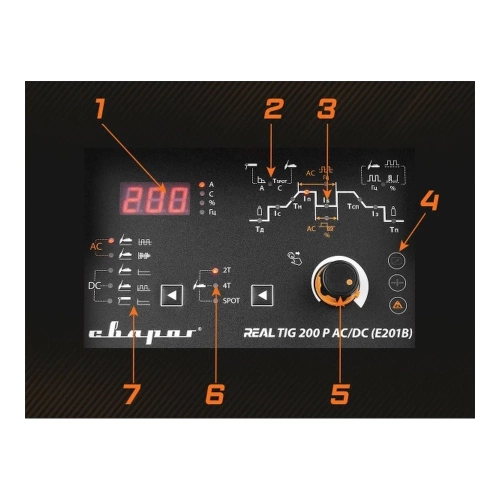 Сварочный инвертор Сварог TIG 200 P AC/DC REAL E201B Black маска+педаль+перчатки 99292 фото 4 Сварочный инвертор Сварог TIG 200 P AC/DC REAL E201B Black маска+педаль+перчатки 99292 фото 4