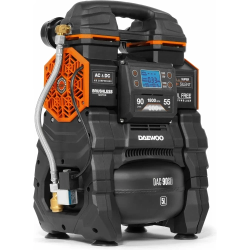 Поршневой аккумуляторный компрессор DAEWOO 21в/220в DAC 90S Li SET фото 7 Поршневой аккумуляторный компрессор DAEWOO 21в/220в DAC 90S Li SET фото 7