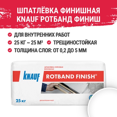 Шпатлевка финишная гипсовая Knauf Ротбанд Финиш 25 кг