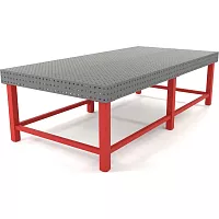 Сварочный стол Flamet 1450x2500, Optima 8 мм, подстолье с перемычками PBK-1450x2500-8