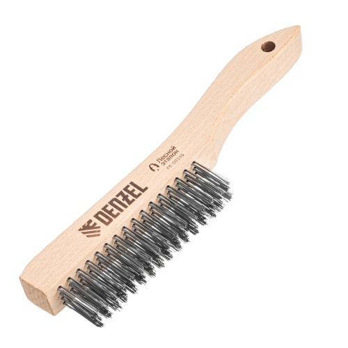 Щетка зачистная 4-х рядная, прямая проволока из нержавеющей стали с деревянной ручкой, EFP// Denzel Щетка зачистная 4-х рядная, прямая проволока из нержавеющей стали с деревянной ручкой, EFP// Denzel