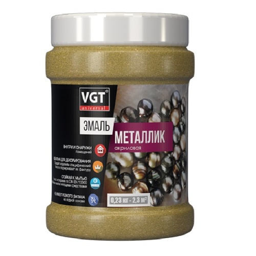 Эмаль универсальная VGT металлик золото 0,23 кг