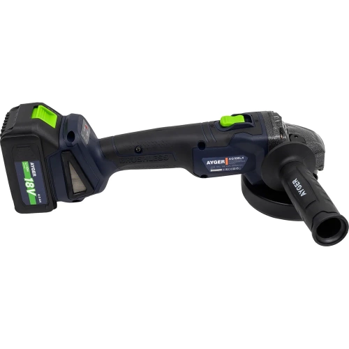 Машина углошлифовальная аккумуляторная AYGER бесщеточная, с двумя аккумуляторами 4Ah AG18BL4 фото 4