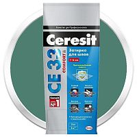 Затирка цементная для узких швов Ceresit СЕ33 Comfort зеленая 2 кг