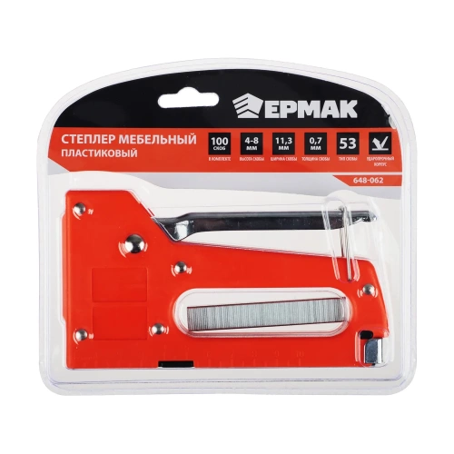 Мебельный степлер ЕРМАК пластик 4-8ммх11,3мм 648-062 фото 7