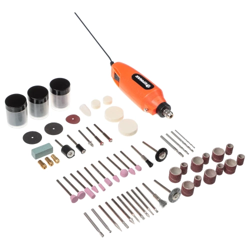 Мини дрель ЕРМАК сетевой гравер, 12В, 15000 об/мин, с набором насадок (160 шт.) 693-023 фото 3