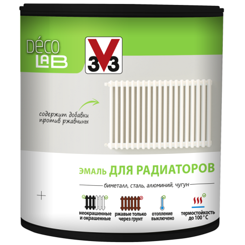 Эмаль для радиаторов V33 Decolab белая 0,5 л