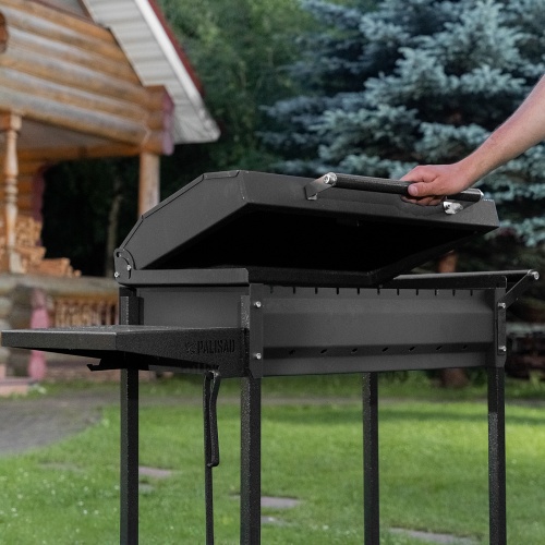 Мангал сварной на колесах, 662 х 390 х 152/805 мм, сталь 2 мм, кочерга в комплекте, Camping Palisad фото 18