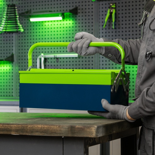 Ящик для инструмента, 430 х 200 х 160 мм, три секции, металлический Сибртех фото 10