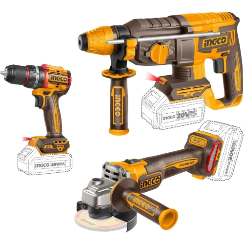 Набор аккумуляторного инструмента INGCO 3 шт 20В INDUSTRIAL COSLI241198 Набор аккумуляторного инструмента INGCO 3 шт 20В INDUSTRIAL COSLI241198