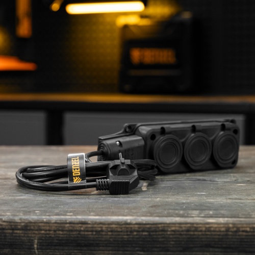 Шнур сетевой Energy Series, ПВС, 3 м, 3 x 1 мм, с неразборной вилкой, черный, Denzel фото 11