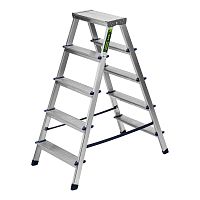 Стремянка двусторонняя 5 ступеней, алюминиевая, Сибртех