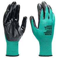 Перчатки полиэфирные с черным нитрильным покрытием, размер 9, 13 класс вязки Palisad