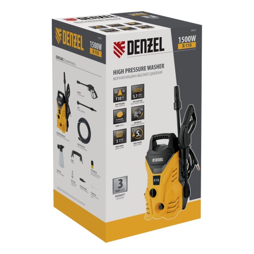 Моечная машина высокого давления R-110, 1500 Вт, 110 бар, 5,7 л/мин, переносная Denzel фото 26