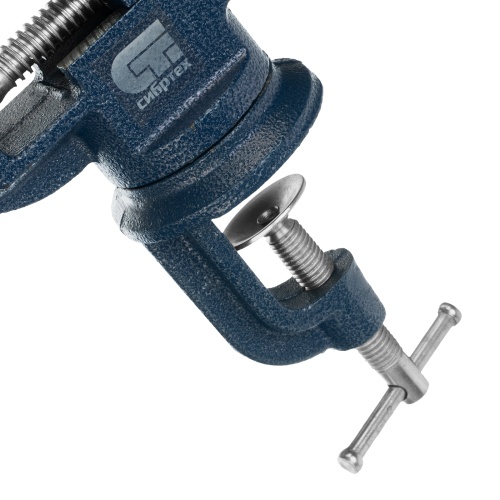 Тиски слесарные, настольные, поворотные, ширина рабочих губок 50 мм, наковальня Сибртех фото 5