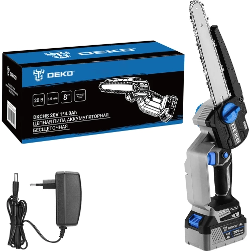 Пила цепная аккумуляторная бесщеточная DEKO DKCHS 20V, 20В, 1x4.0Ач 063-4483-1 фото 7 Пила цепная аккумуляторная бесщеточная DEKO DKCHS 20V, 20В, 1x4.0Ач 063-4483-1 фото 7