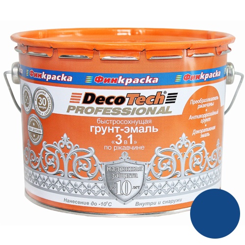 Грунт-эмаль DecoTech Professional 3 в 1 00-00015857 синий под RAL5005 1,8 кг