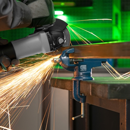 Тиски слесарные, настольные, поворотные, ширина рабочих губок 50 мм, наковальня Сибртех фото 8