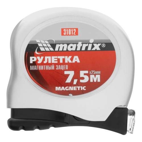 Рулетка Magnetic,7,5 м х 25 мм,магнитный зацеп Matrix фото 4