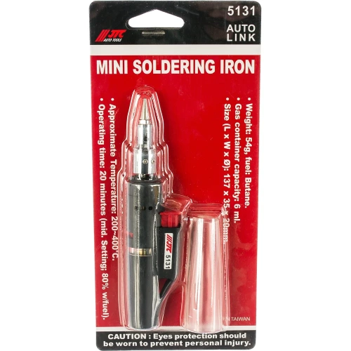 Мини-паяльник 137х35х20 раб. темп. 200-400С встроенный газовый контейнер 6мл JTC-5131 фото 4