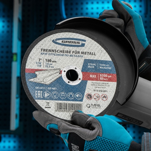 Круг отрезной по металлу, 180 х 1.6 х 22.2 мм Gross фото 5