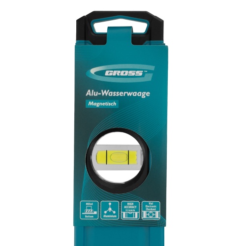 Уровень алюминиевый, магнит., фрезерованный, 3 глазка, 0,5 мм/м, 1000 мм Gross фото 9