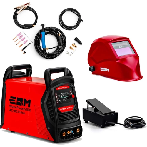 Аппарат сварочный ЕВМ TIG WavePower 200 AC/DC Pulse LED дисплей+ Педаль ДУ, 5м+Маска сварщика ф5 Хамелеон 1507178
