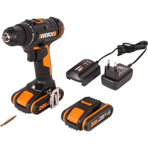 Дрель-шуруповерт аккумуляторная WORX 20В, 2Ач х2, ЗУ 0,4А, сумка WX100.2 фото 3 Дрель-шуруповерт аккумуляторная WORX 20В, 2Ач х2, ЗУ 0,4А, сумка WX100.2 фото 3
