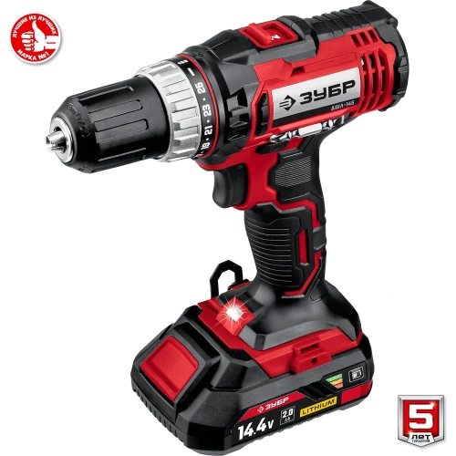Дрель-шуруповер ЗУБР  14.4 В, 1 АКБ, в кейсе ДШЛ-145-21 фото 9
