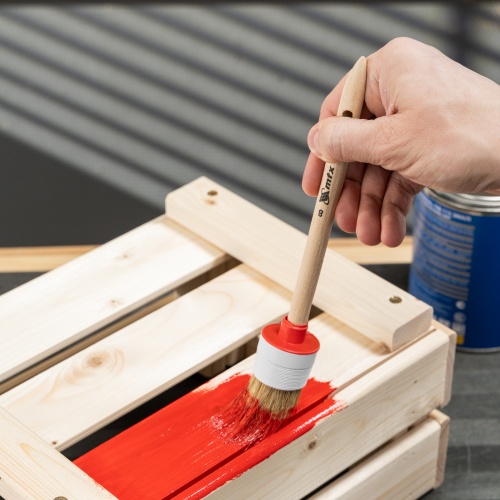 Кисть круглая № 8 (35 мм) натуральная щетина, деревянная ручка MTX фото 7