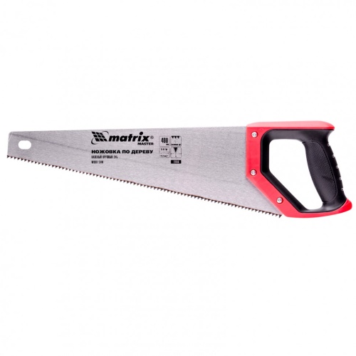 Ножовка по дереву, 400 мм, зуб 2D, каленый крупный зуб 5-6 TPI, двухкомпонентная рукоятка Matrix Ножовка по дереву, 400 мм, зуб 2D, каленый крупный зуб 5-6 TPI, двухкомпонентная рукоятка Matrix