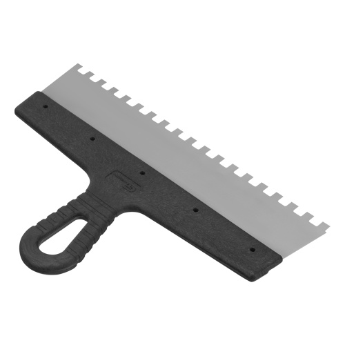 Шпатель из нержавеющей стали, 300 мм, зуб 8 х 8 мм, пластмассовая ручка Сибртех фото 2