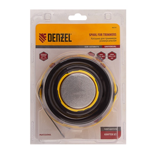 Катушка триммерная полуавтоматическая, легкая заправка лески, гайка M10x1.25, винт M10-M10, подшипник Denzel фото 6