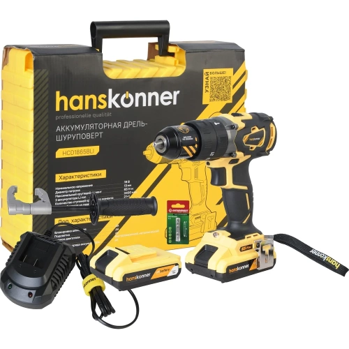 Ударная аккумуляторная дрель Hanskonner HCD1865BLI Ударная аккумуляторная дрель Hanskonner HCD1865BLI