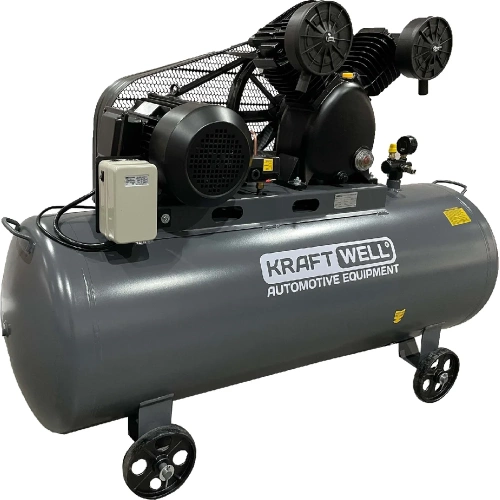 Компрессор поршневой KraftWell 10 бар, 300 л, 380В, сеть 380 В, произв-ть 670 л/мин., объем ресивера 300 л KRW-AC670-300L фото 4
