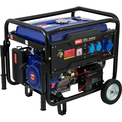 Бензиновый генератор Спец SB-9500E2 1 фаза, ном/макс=7,8кВт/8,0кВт, розетки 216А+32А, электростартер+аккум+колеса+ручки СПЕЦ-SB-9500Е2 Бензиновый генератор Спец SB-9500E2 1 фаза, ном/макс=7,8кВт/8,0кВт, розетки 216А+32А, электростартер+аккум+колеса+ручки СПЕЦ-SB-9500Е2