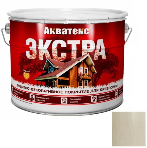 Покрытие алкидное защитно-декоративное для древесины Акватекс Экстра полуглянцевое Ваниль 9 л