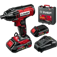 Ударный винтоверт ЗУБР 18В, 2 АКБ (2Ач), в кейсе ГВЛ-255-22