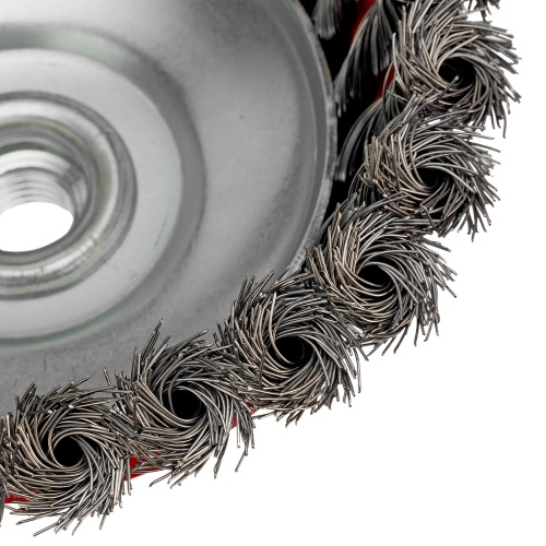 Щетка для УШМ, 100 мм, М14, "чашка", крученая проволока 0.35 мм Matrix фото 5